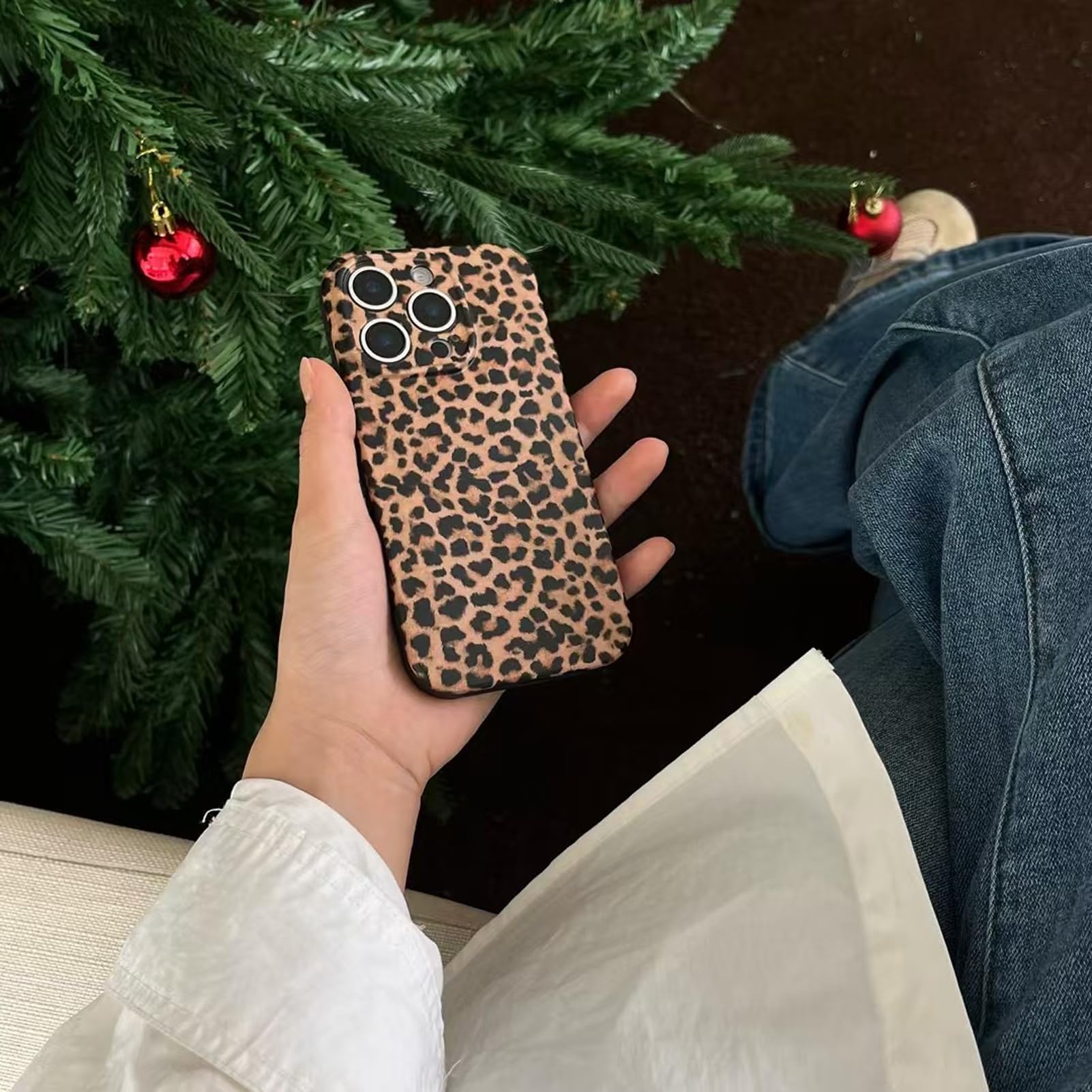 Aaknhen Brown Black Leopard Cheetah Print Phone Case For IPhone 16 6.1" Trendy Vintage Animal Pattern Matte Soft Slim TPU Full Camera Protective Cover For Cool Girls Women(for IPhone 16