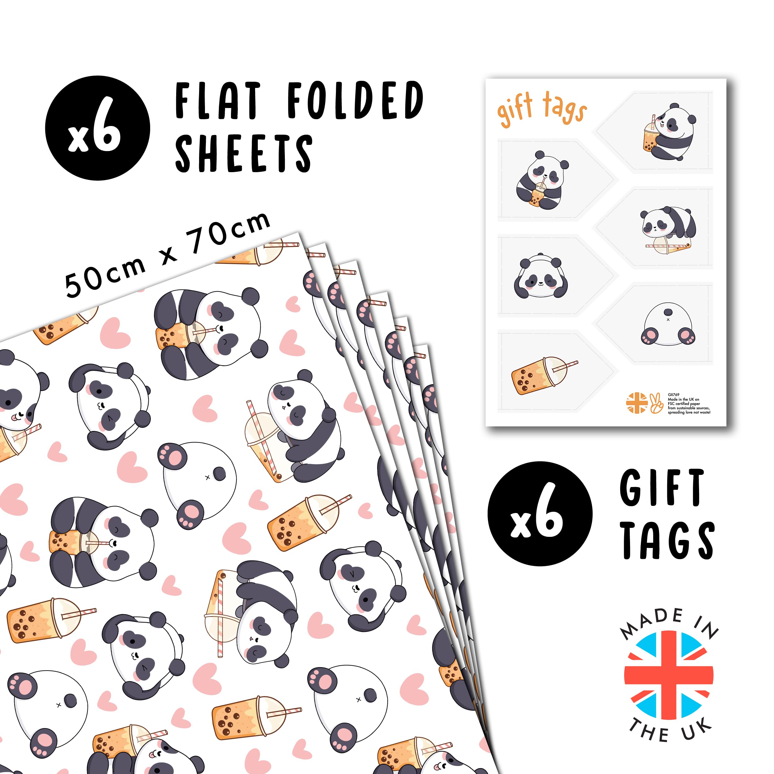 Set babycadeaupapier voor jongens en meisjes, verjaardag, babyshower, roze, blauw, leeuw, panda, eenhoorn, dino, olifant, ecologisch inpakpapier
