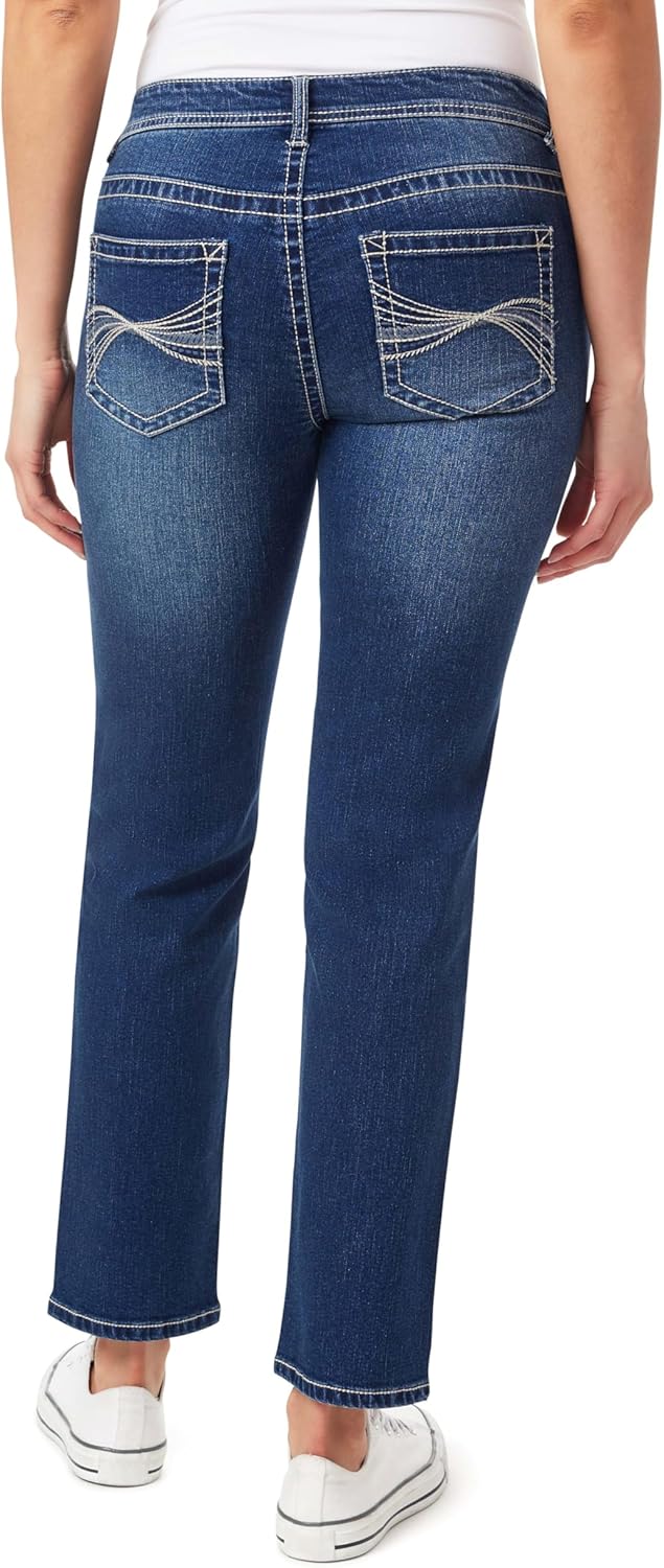 WallFlower Womens Feisty Curvy 30" Low Rise Straight Insta Stretch Juniors Jeans - Image 2