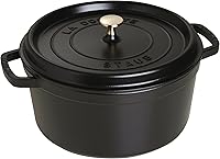 Vista 1 de Staub olla de hierro cocotte redonda de 6-1/4 cuartos de galón, Negro mate