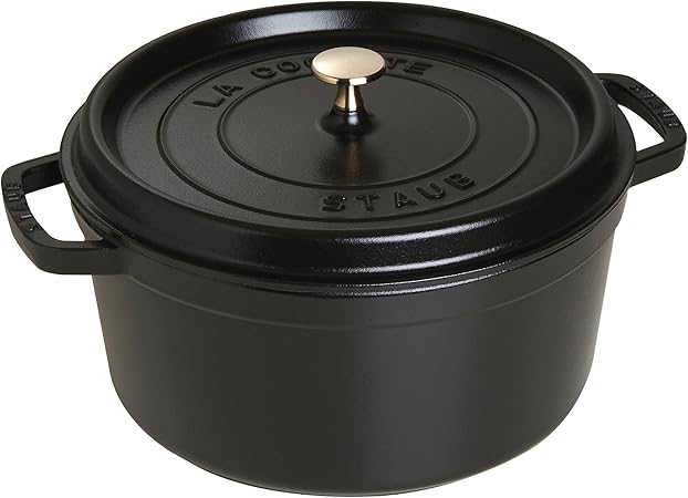 Staub Cast Iron Round Cocotte, Dutch Oven, 7-quart, serves 7-8,