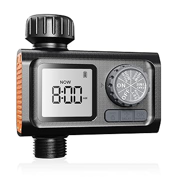 Kazeila Programmable Water Timer, Digital Irrigation/Sprinkler Timer for Garden Lawns Pool, Water Hose Timer with Irrigation Features Rain Delay/Manual/Automatic Watering System, M03