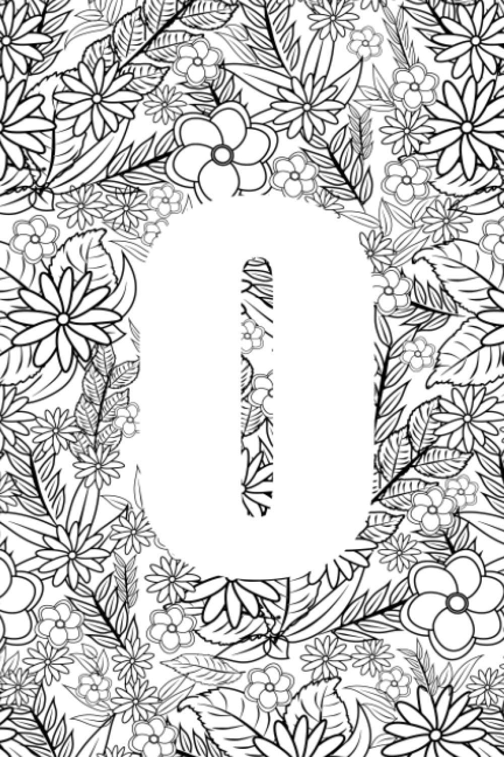 MK Art Treasure Monogram 'O' Floral Doodle Lined Journal: 6" x 9", 160 pages, Lined/Ruled Journal
