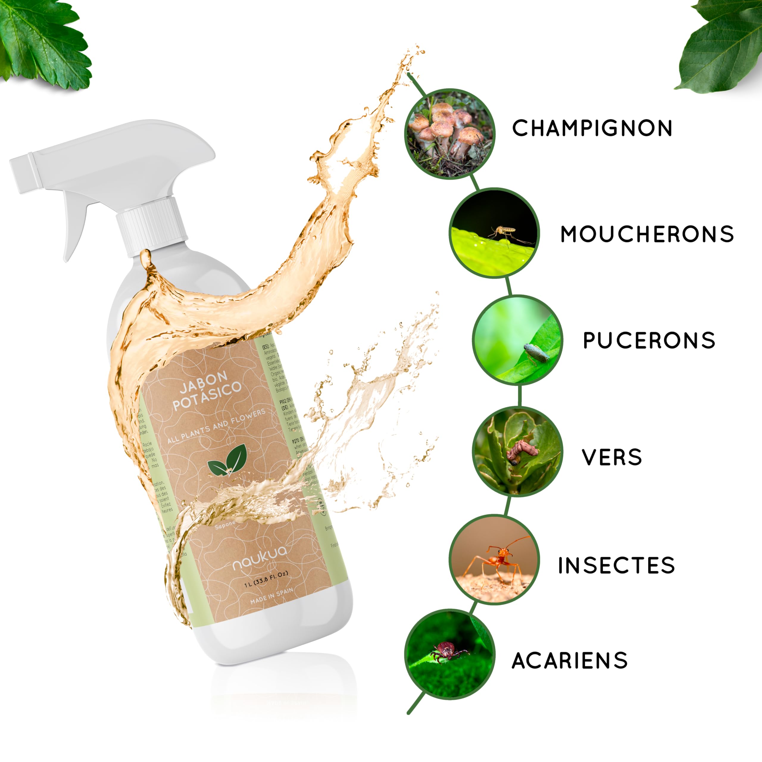 Savon Potassique 1L 100% Naturel – Renforce Les Plantes Intérieur & Extérieur – Spray Prêt à L'Emploi