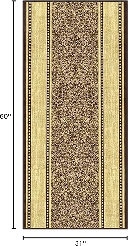 Miniatura 102 de Kapaqua Custom Size Grey Bohemian Kilim Rubber Backed Non-Slip Hallway Stair Runner Rug Carpet 31 inch Wide Choose Your Length 31in X 12ft