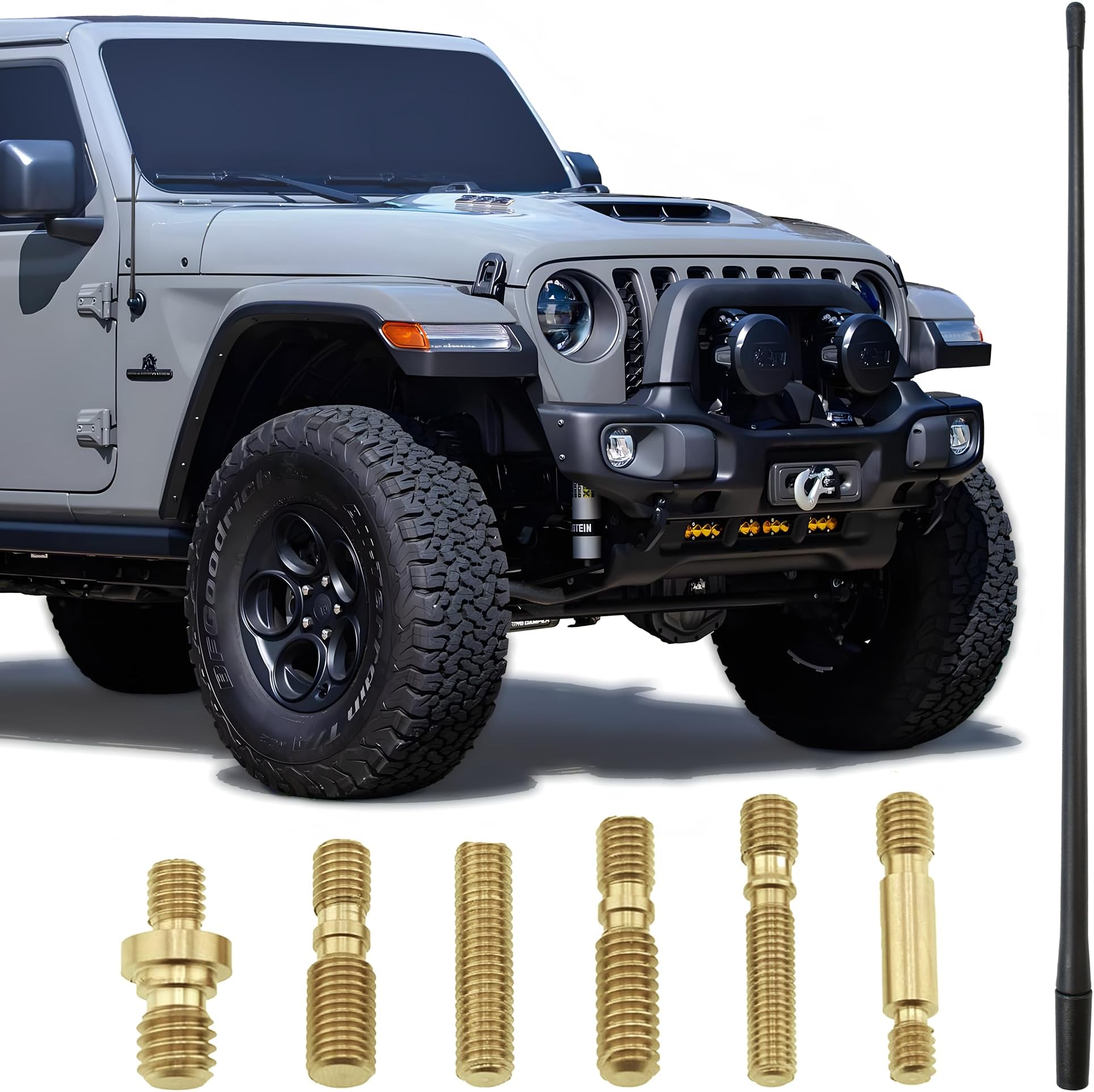 VOTEX - 13 Inch All-Terrain Flexible Rubber Antenna Accessories - Spring Steel Internal Core