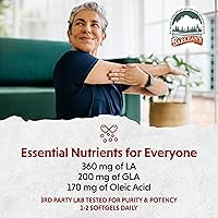 Vista 5 de Barlean's Cápsulas de aceite de borraja, 1000 mg de aceite de semilla de borraja puro prensado en frío, suplemento GLA, Omega 6 para articulaciones