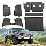 Yonugli Custom Floor Mats & Cargo Trunk Liner for 2021-2025 2026 Jeep Wrangler JL 4XE Hybrid Accessories All Weather TPE Rubber Protection Mat (for 2021-2026 Jeep Wrangler 4XE Full Set)