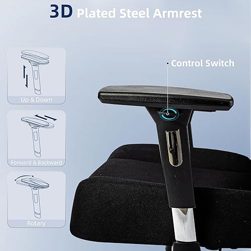 Miniatura 5 de Silla de oficina de 500 libras, silla de escritorio ergonómica de malla para personas pesadas, silla de oficina de gran tamaño con cojín de asiento