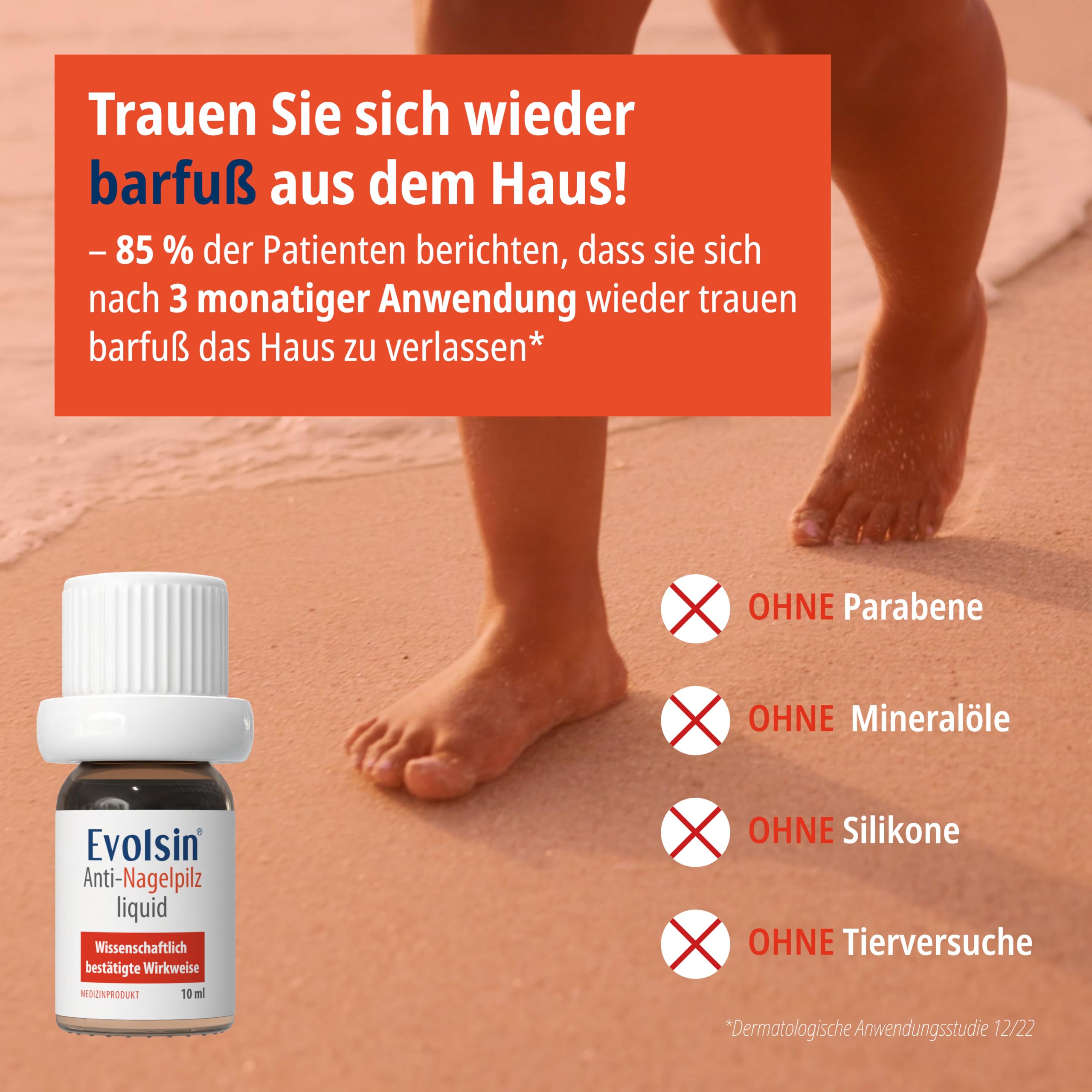 Evolsin® Anti Nagelpilz Liquid Doppelpack - Wissenschaftlich bestätigte Wirkweise I Geeignet für Diabetiker I Medizinprodukt I Nagelpilz Nagellack für Füsse und Hände I Nagelhärter (2x10ml)