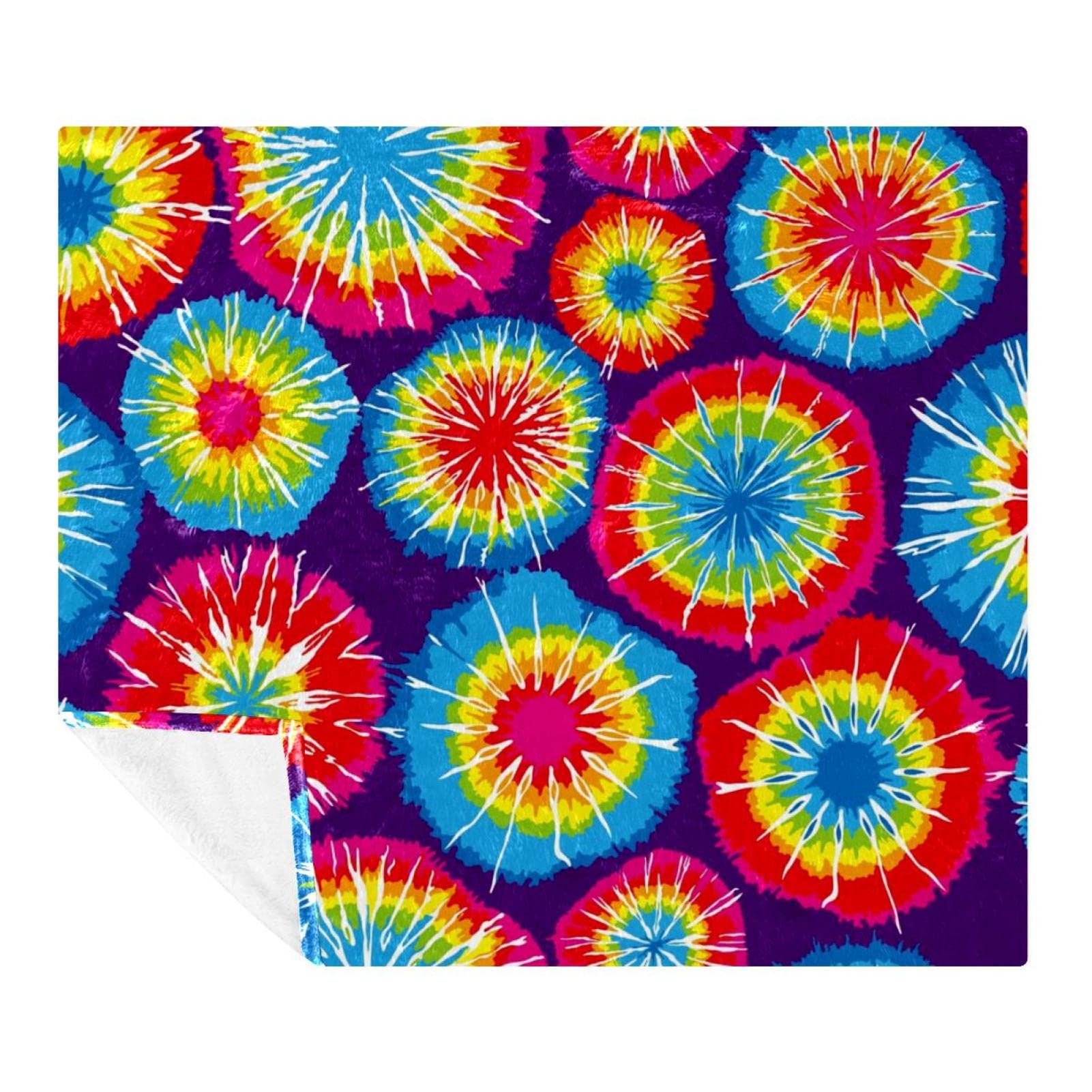 Couverture polaire légère microfibre douce pour lit et adulte Tie Dy Cycle