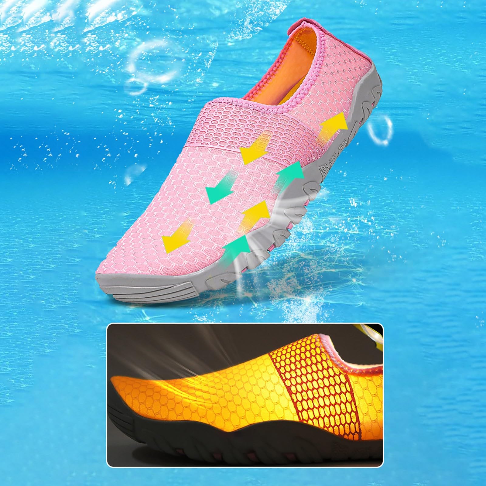 Escarpines de Agua Barefoot Unisex Antideslizantes Secado Rápido Zapatos | Barefoot Mujer Ligera Cómoda Zapatillas Transpirable de Secado Rápido Calzado Antideslizante para Playa Piscina