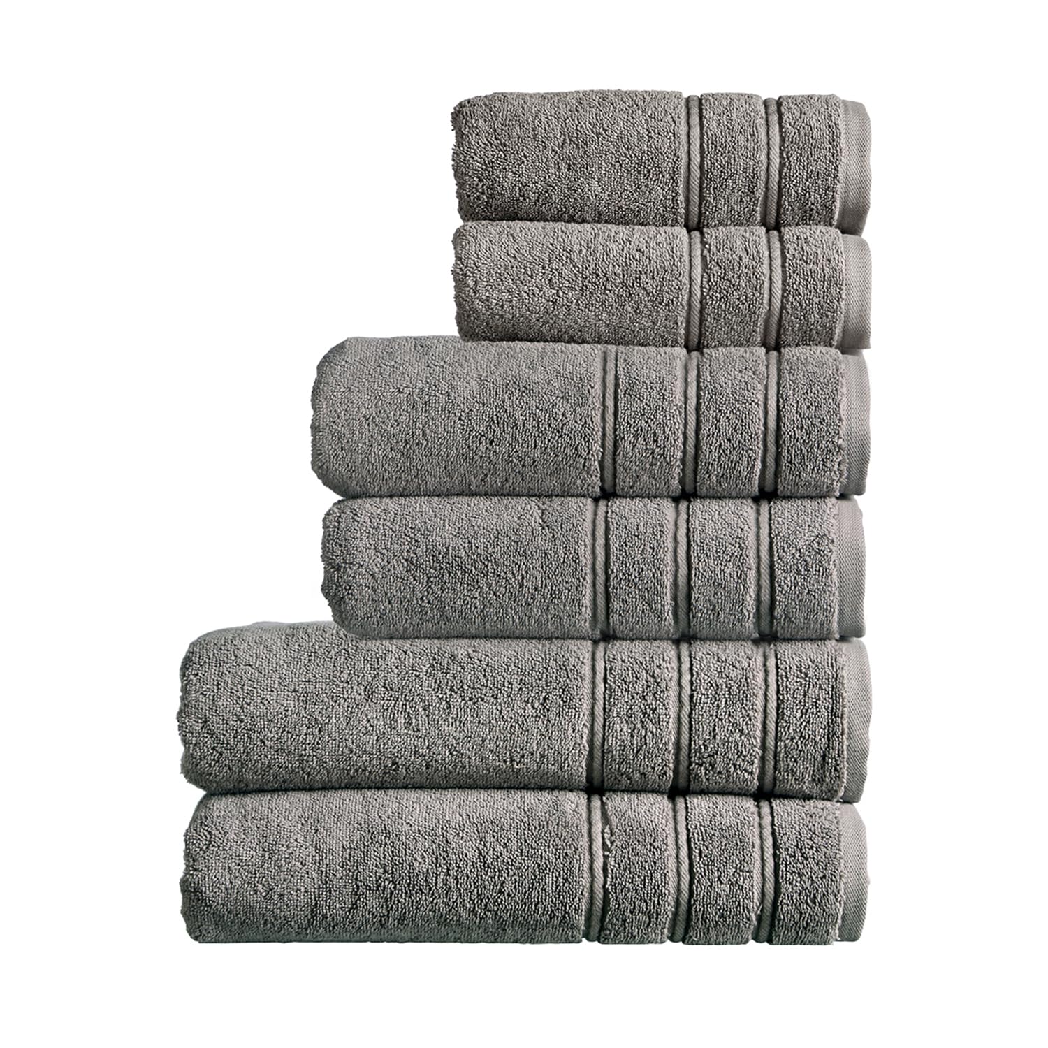 Christy Storm Antalya Family Towel Set | 6 Piece | 100% Turkish Cotton | 600Gsm | Soft Plush Luxury Towel Set | 2 Bath Sheets 2 Bath Towels 2 Hand Towels | Quick Dry | Grey