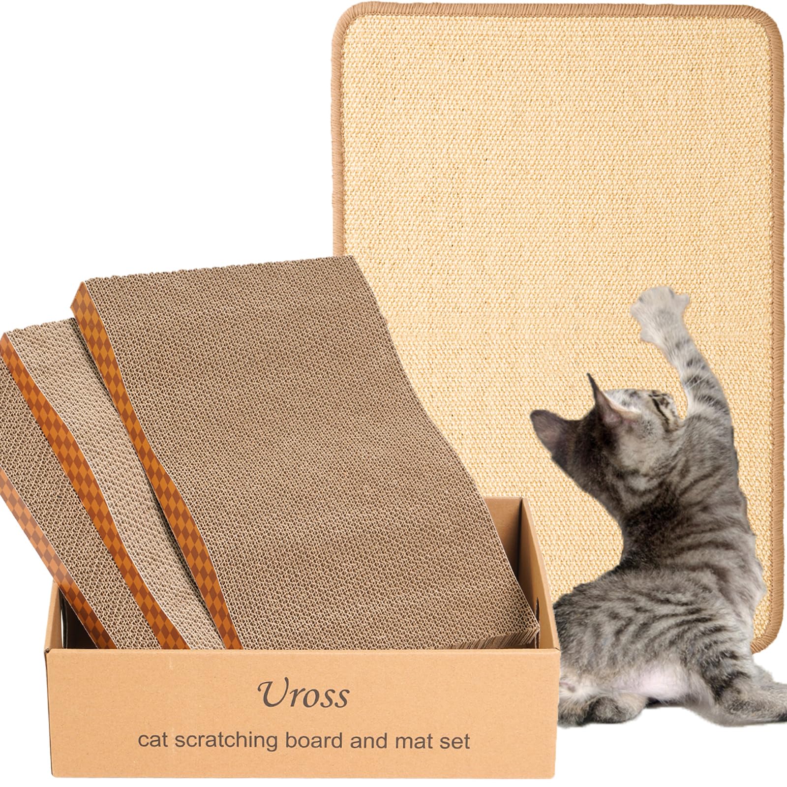 Griffoir pour chat en sisal Uross : protégez vos canapés avec ce grand tapis adhésif
