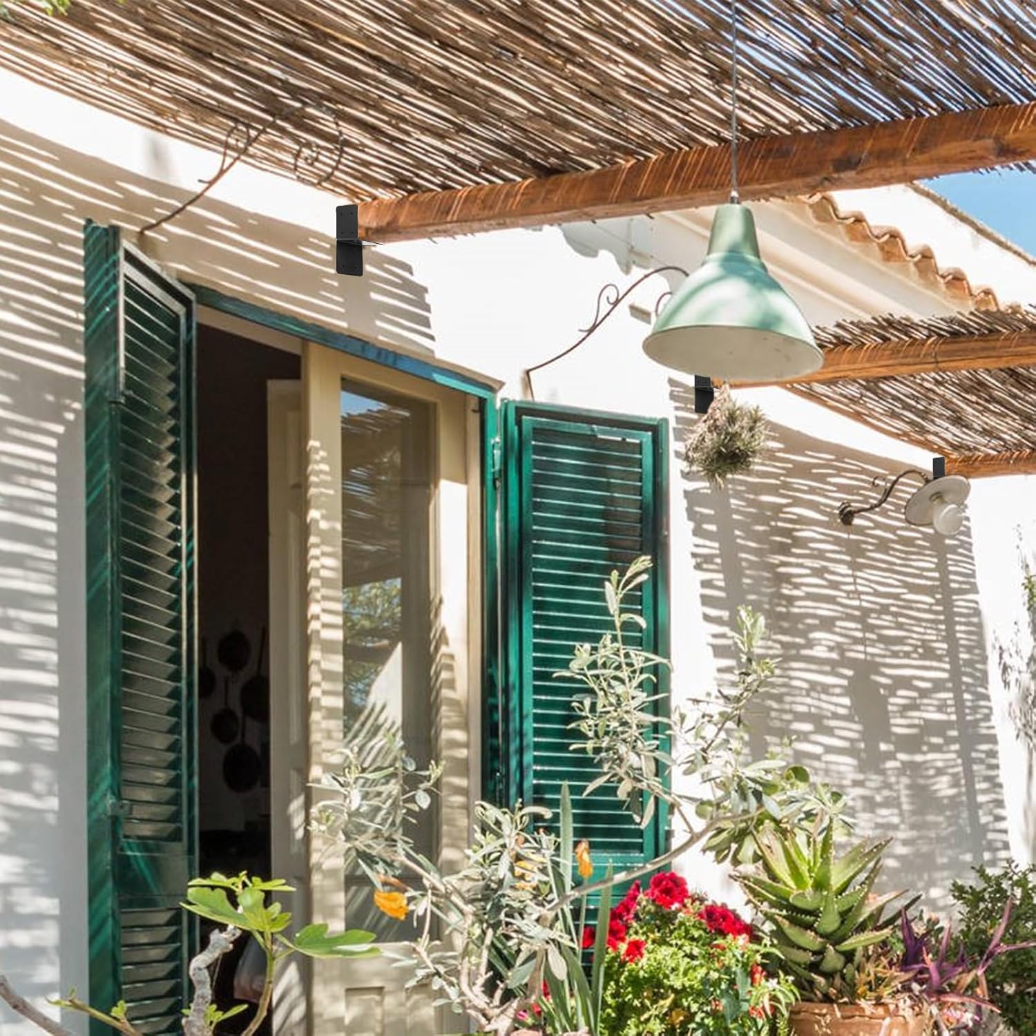 4 PCS Joist Anchor Connector Fit for 4x4 4×6 Wood Posts, Heavy Duty Joist Hangers Carbon Steel Mounting Brackets Support Bracket for Roofing Trusses to Beam Connector