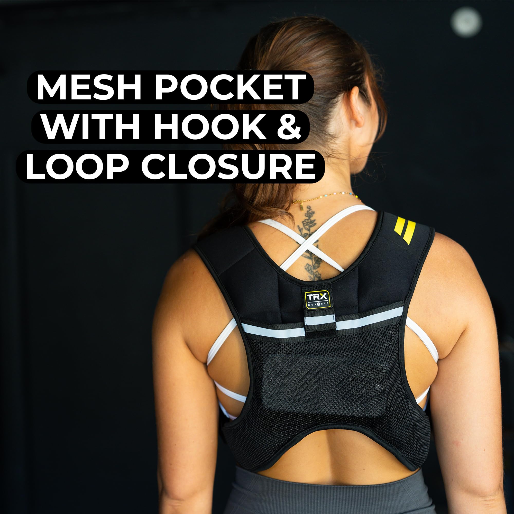 TRX HexGrip - Chaleco de peso ajustable de 10 libras para entrenamiento de fuerza y correr, chaleco de entrenamiento transpirable para fitness, construcción muscular, levantamiento de pesas y pérdida
