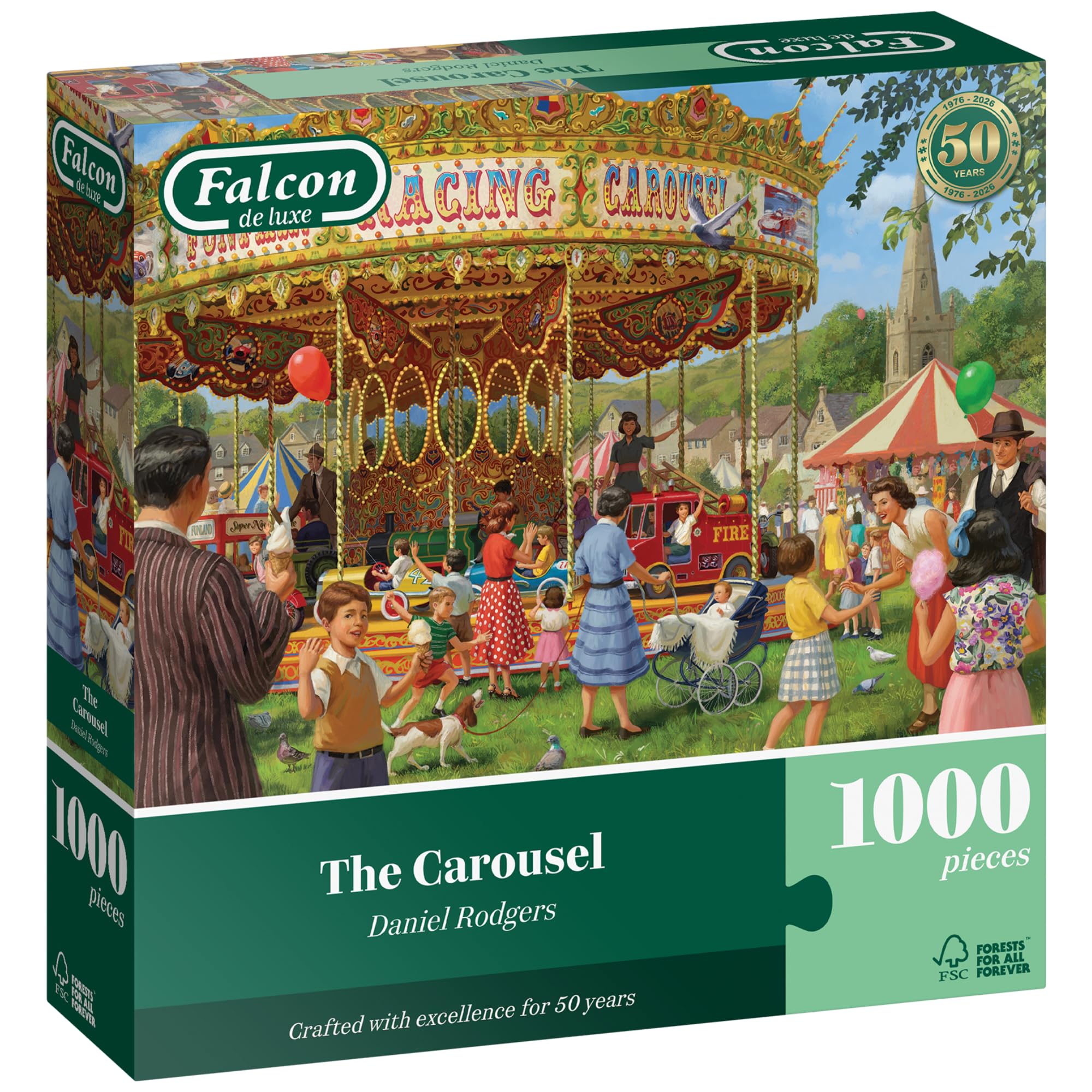 Falcon The Carousel - 1000 Piece Adults Jigsaw Puzzle - Fairground Scene