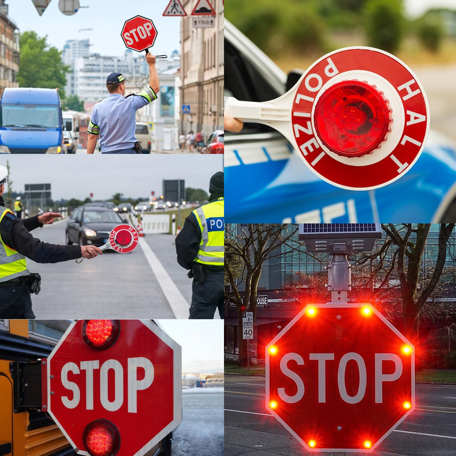 Señal de parada LED con energía solar, película reflectante de grado de ingeniero, señal de tráfico impermeable, rojo parpadeante para carreteras y cruces de peatones, forma octágona, 60 cm