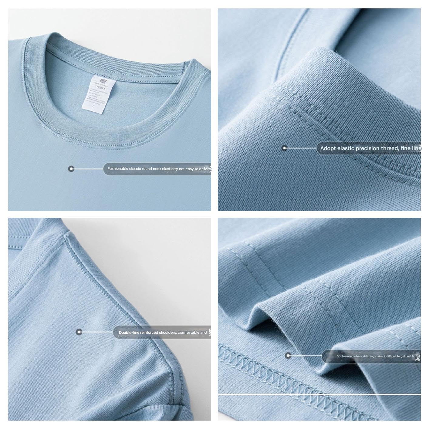 Maglietta Uomo T-Shirt di Cotone A Maniche Corte per Uomini per Estate, Morbida, Sciolta, Confortevole, Traspirante, Assorbente, Pullover, Grandi Dimensioni-Blu-s