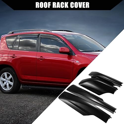 Miniatura 3 de Cubierta de protección para rieles superiores, portaequipajes de techo para Toyota RAV4 2006-2012, tapas de extremo de rieles, 4 unidades, color