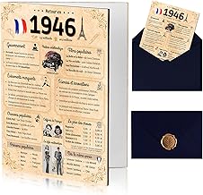 80th Birthday Card, Gift Idea for Men, Women, Couple, Original. Humor Birthday Party Gift, Envelope and Wax Seal Included. Back to 1946.