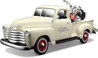 Vista 1 de Maisto Harley-Davidson 2001 FLSTS Heritage Springer y 1950 Chevy 3100 Vehículo fundido a troquel (escala 1:24)