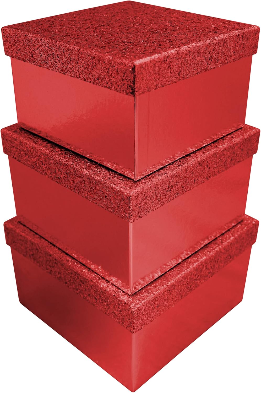 Eurowrap Christmas Red Sparkly Set of 3 Gift Storage Boxes Amazon.co.uk Home & Kitchen