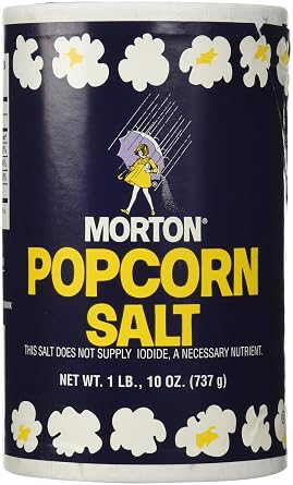 1Lb 10oz Morton Popcorn Salt for Green Salad، Corn on the Cob، French Fries، Nuts