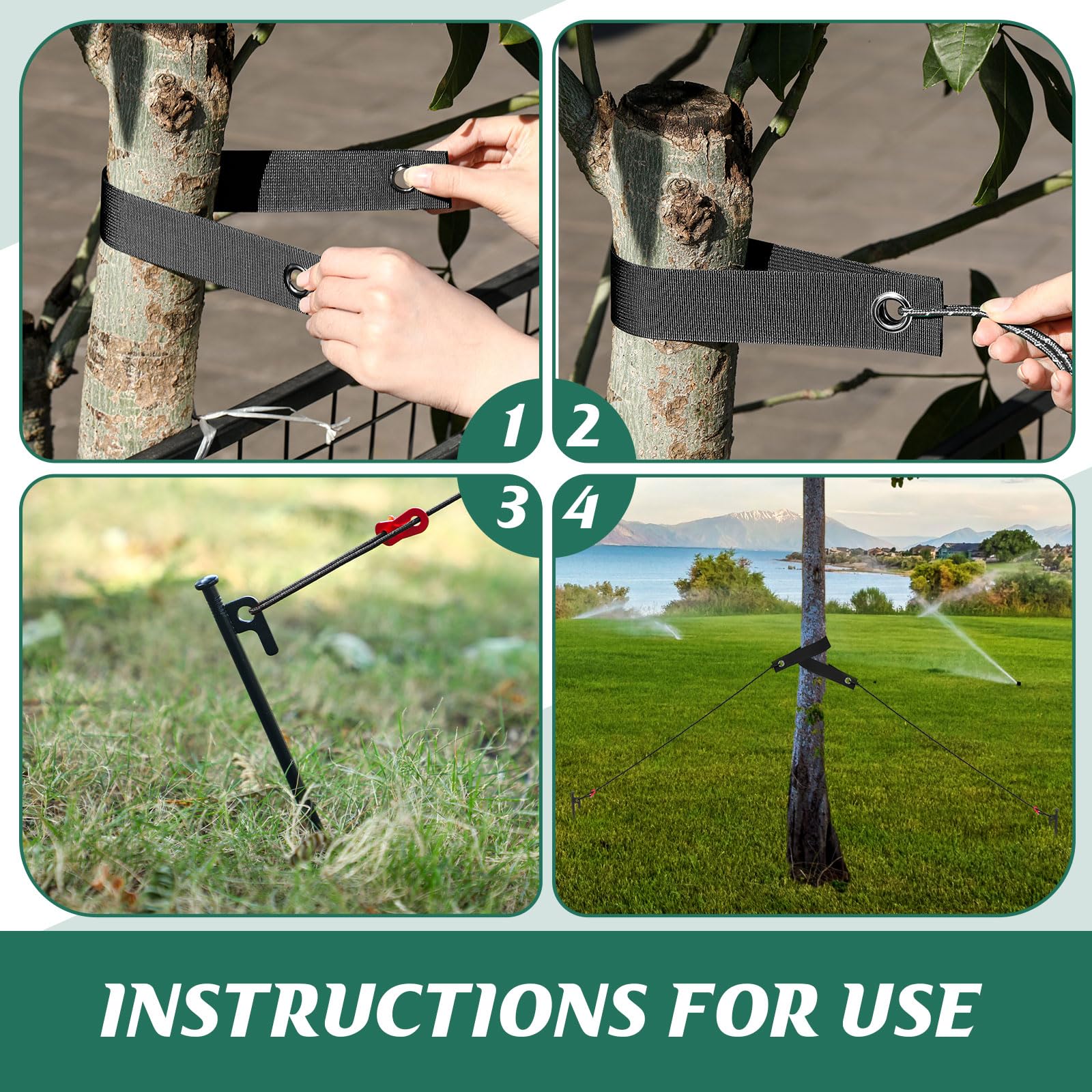 Snapklik.com : Suzile 120 Pcs Tree Stake Kit, Heavy Duty Tree Staking ...