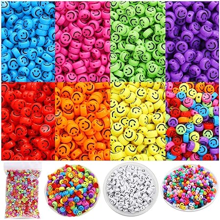 Amazon Co Jp ニコちゃん ビーズ ビーズ アクセサリー おもちゃ 約1000個 Diy用 手芸 アクリルビーズ ブレスレット ネックレス 子供 女の子 6 ホビー