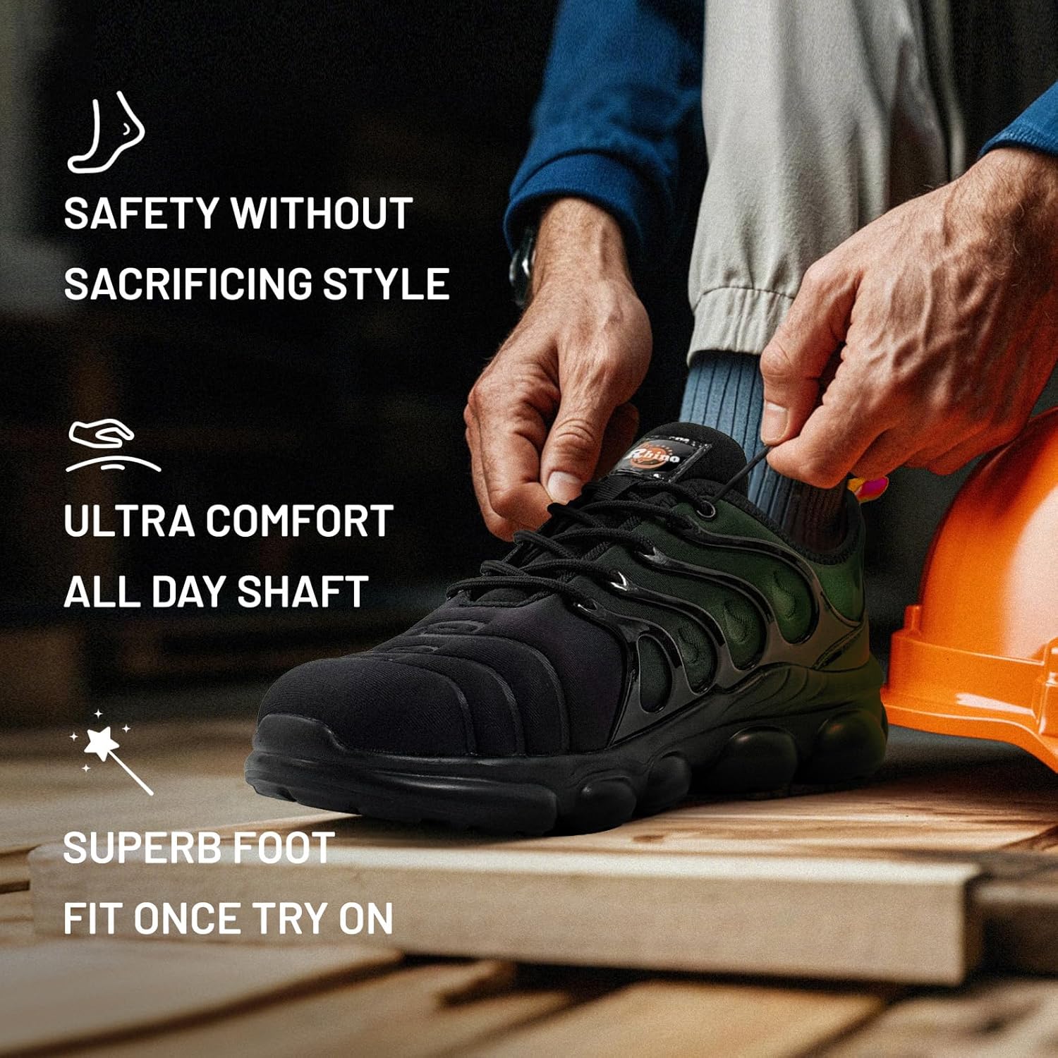 Steel Toe Shoes for Men Women Comfortable Lightweight Work Sneakers for Men Composite Toe Safety Sneakers Men's Slip Resistant Indestructable Construction Safety Shoes - Image 6
