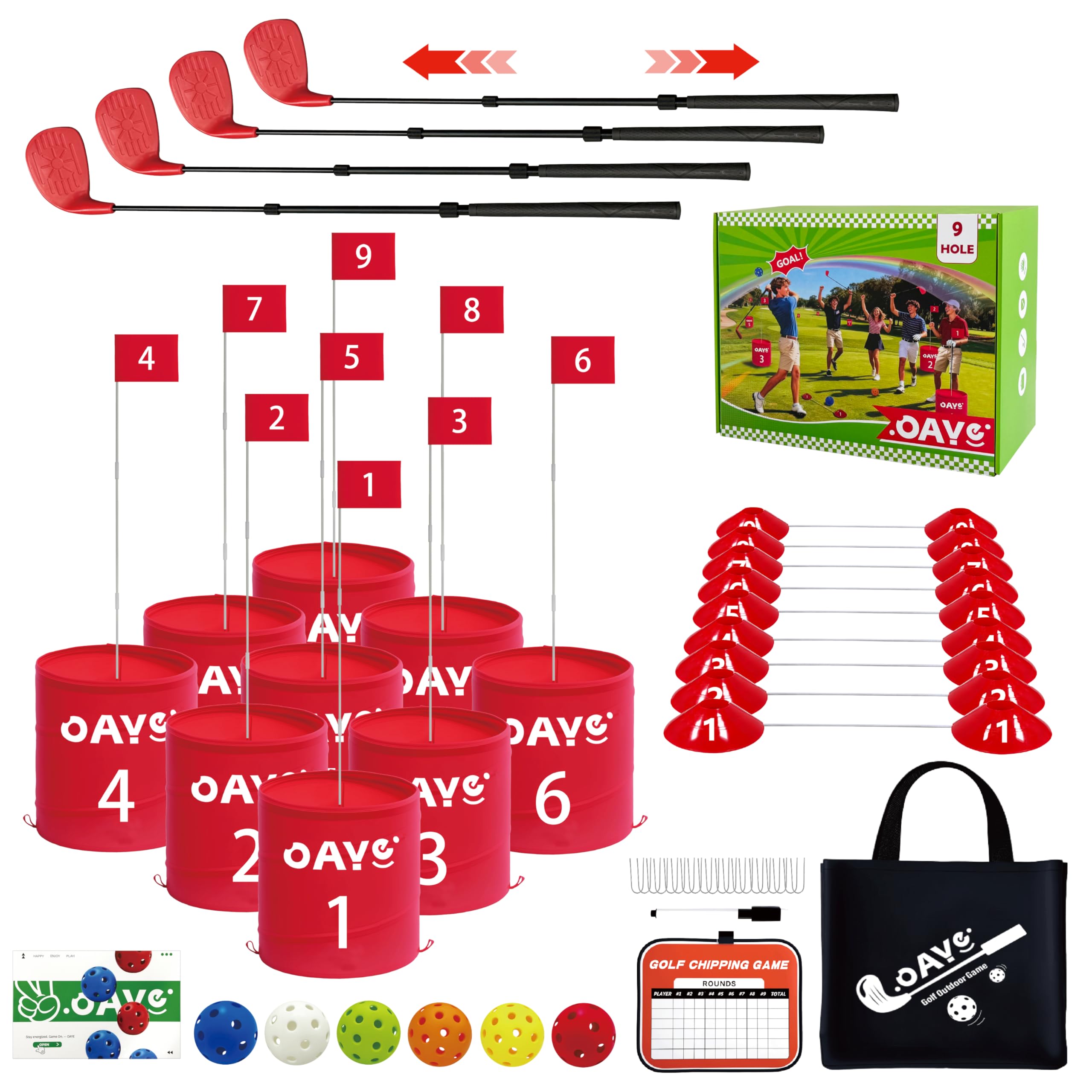 Photo 1 of OAYE Backyard Golf Game Set with 9 Holes and 4 Adjustable Clubs