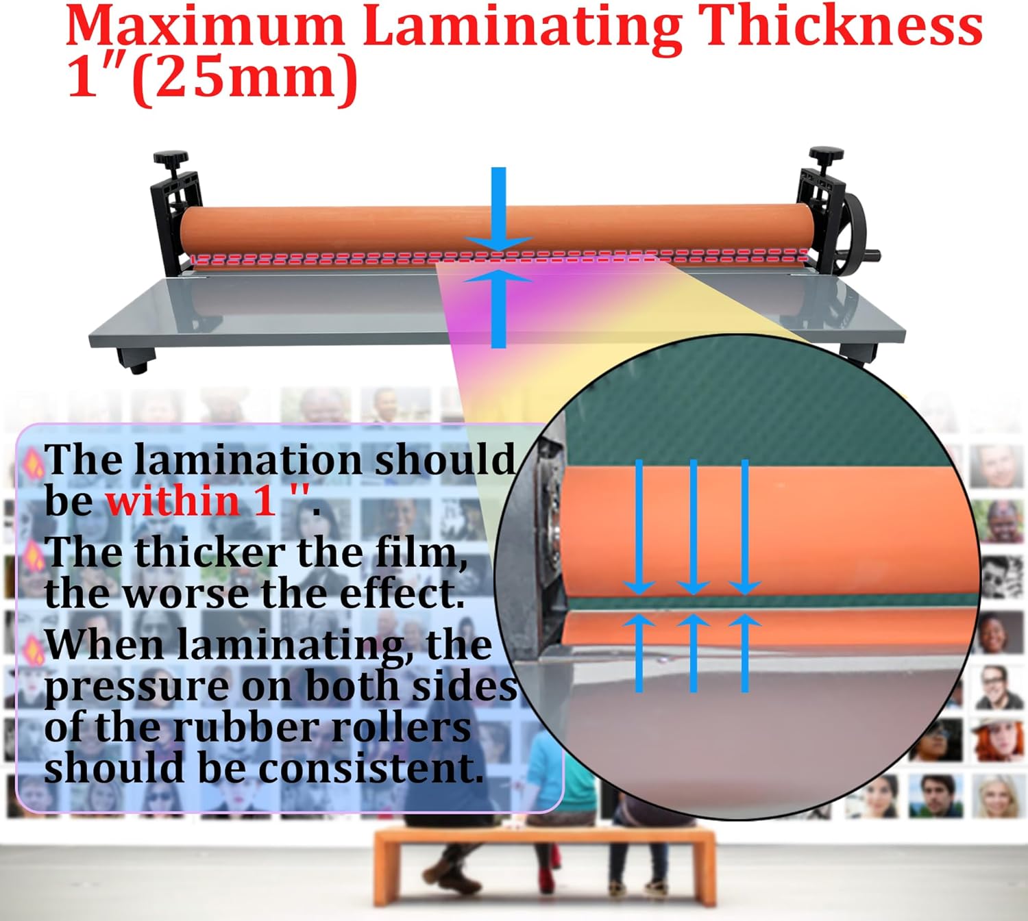 INTSUPERMAI Manual Cold Roll Laminator Machine All Metal Desktop Cold Laminating Machine with Foldable Working Table for Photo Vinyl Film Laminating (1300mm/51.18in)