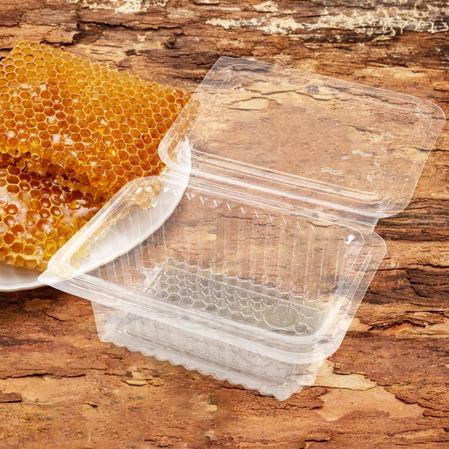 Honeycomb Storage Container 10pcs Plastic with Lid | Stable Organization, Easy to Clean, Compact Beehive Equipment for Honey