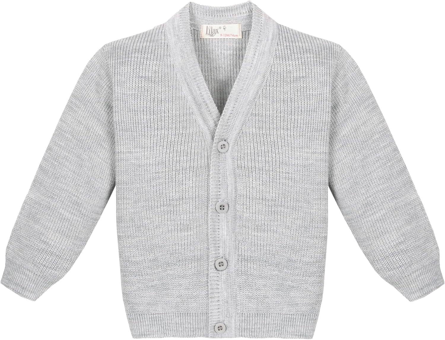 Lilax Baby Boys Basic Long Sleeve V-Neck Classic Knit Cardigan Sweater