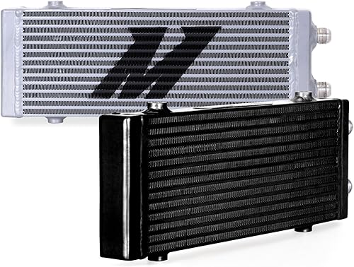 Miniatura 4 de Intercambiador de calor universal de doble paso de barra y placa de aceite enfriador de calor grande plata Mishimoto