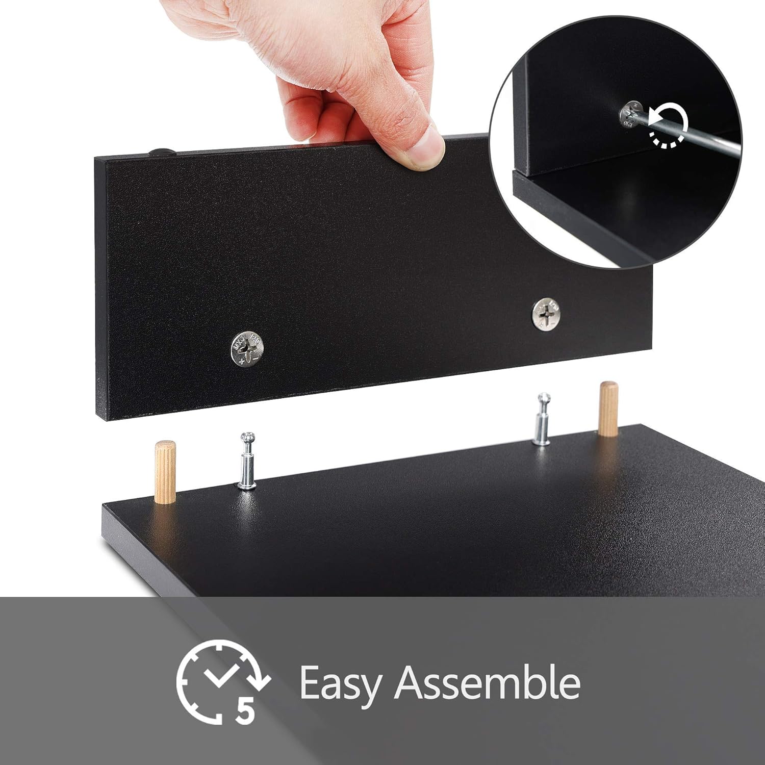 Buy 2 get 3 FITUEYES 2 Pack Monitor Stand - Computer Monitor Riser, Wood Desktop Stand for Laptop TV Computer Screen, Desk Organization, Office Supplies, Black, DT104202WB
