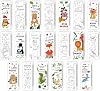 Anseal 60 PCS Color Your Own Bookmarks Bulk, DIY Bookmarks for Kids/Teens, Cute Animal Bookmarks for Reading Lover, 12 Styles Fun & Personalized Bookmark for Students, Classroom Rewards Supplies