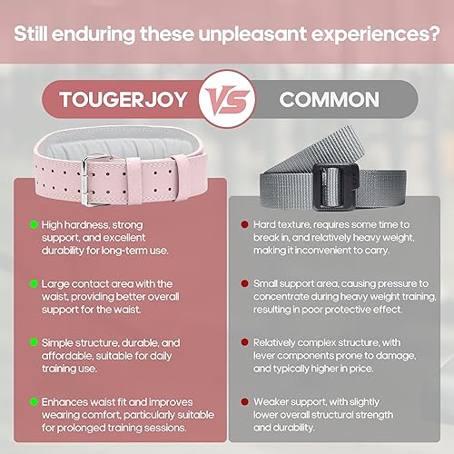 Miniatura 7 de Cinturón de cuero para levantamiento de pesas para mujeres y niñas, cinturón de soporte lumbar acolchado de 4 pulgadas para entrenamiento de