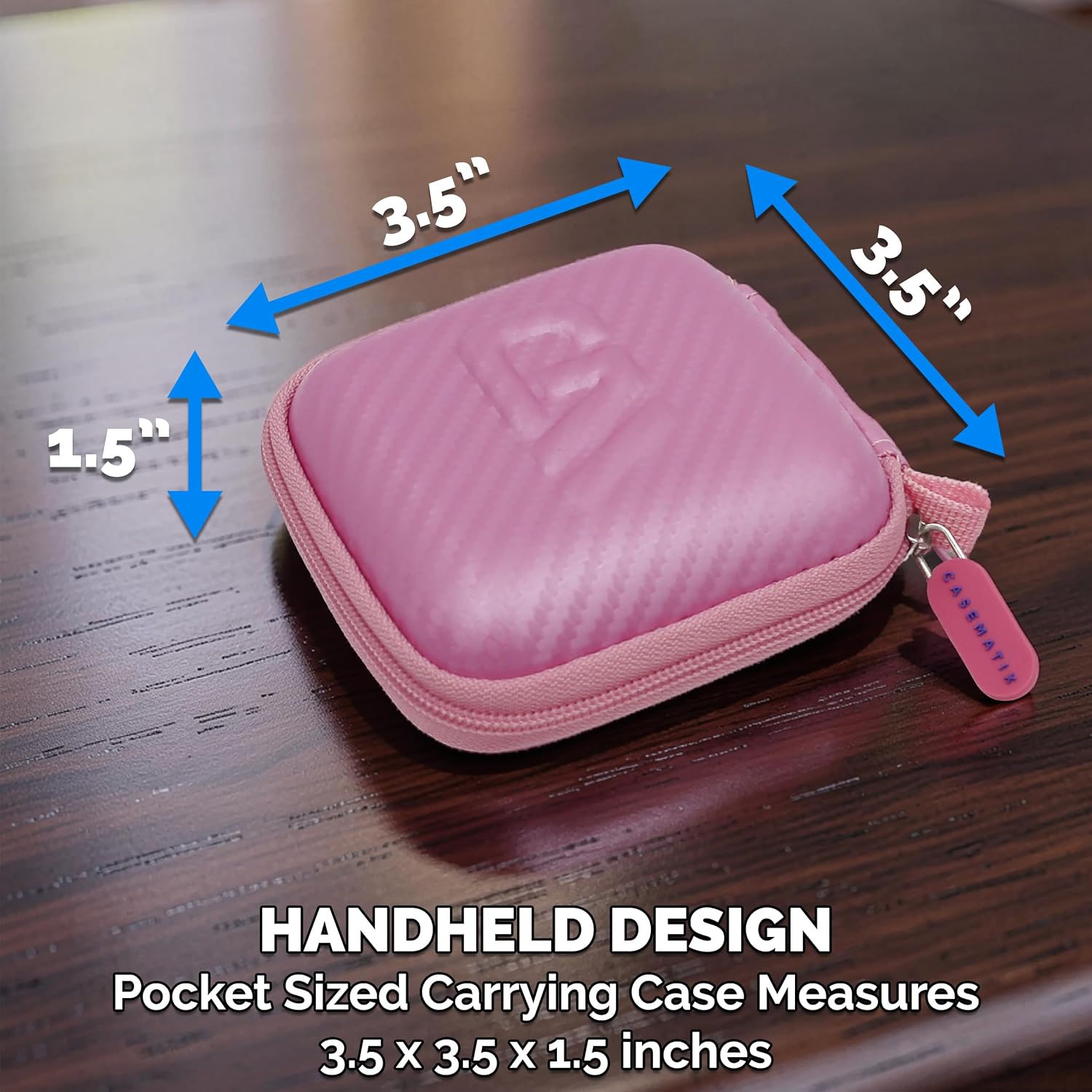 CASEMATIX Carrying Case Compatible with Logitech Mobi Fold Foldable Wireless Mouse – Hard Shell EVA Travel Storage Case with Soft Padded Interior for Portable Bluetooth Mouse, Pink Case Only image 4