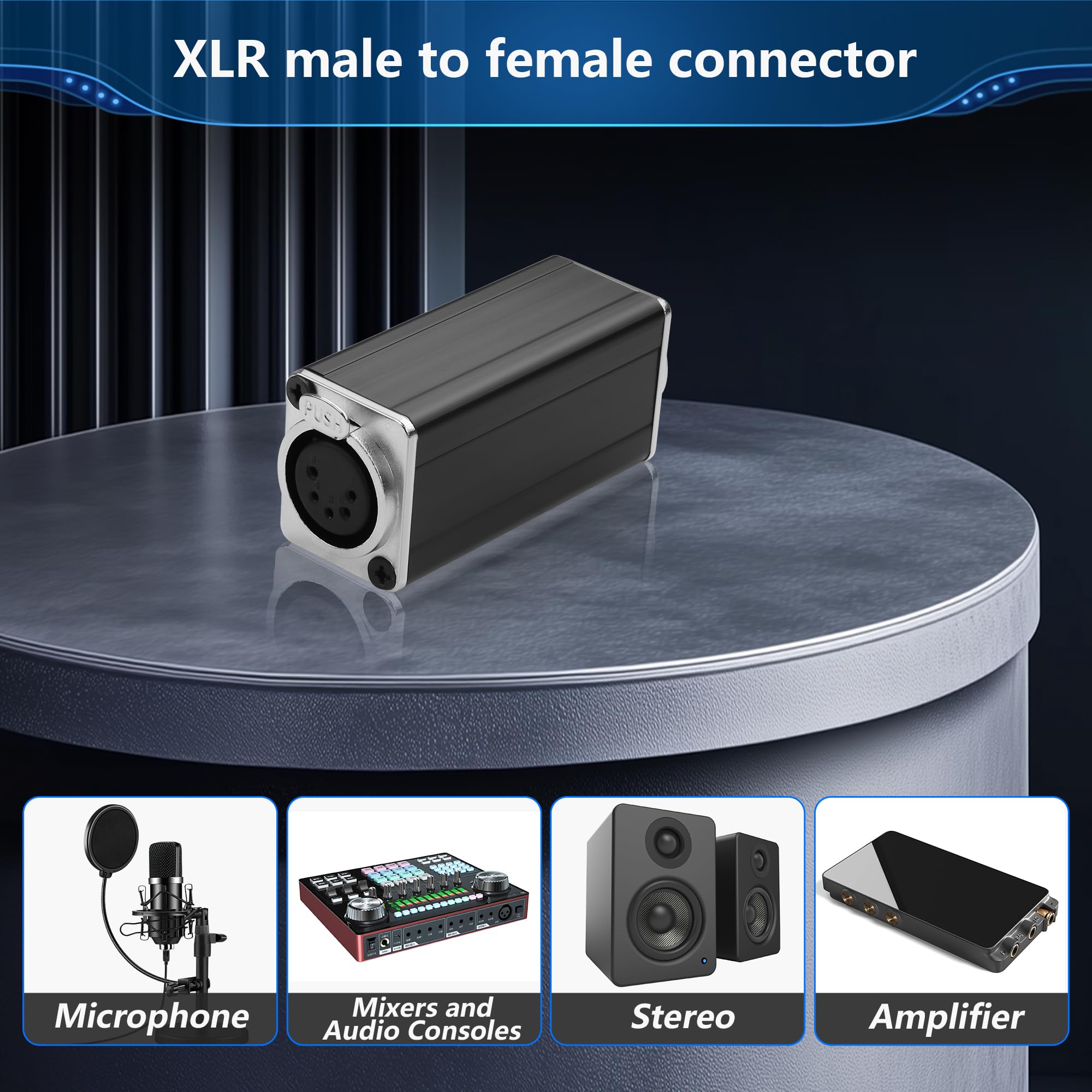 CERRXIAN 5pin XLR Male Adapter,XLR 5PIN Male to Female Gender Changer Connector for Microphone,Studio,Home or Stage Use,Black - Image 4