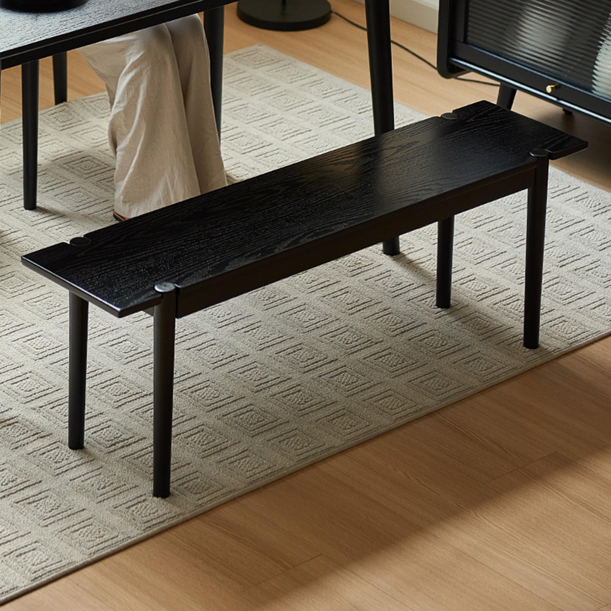Banc de ferme en bois massif 120 cm pour entrée et salle à manger