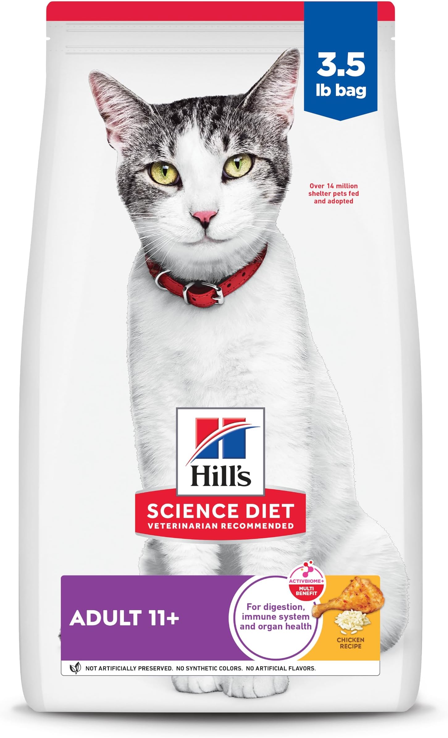 Senior 11+ Dry Cat Food, Chicken, 3.5 lb. Bag