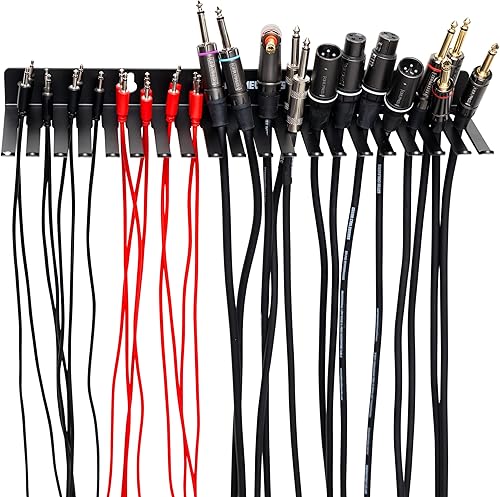 Miniatura 8 de Gator Frameworks Colgador y organizador de cables de montaje en pared con 19 ranuras para cables, rangos de espacios de 5 a 0.354 in