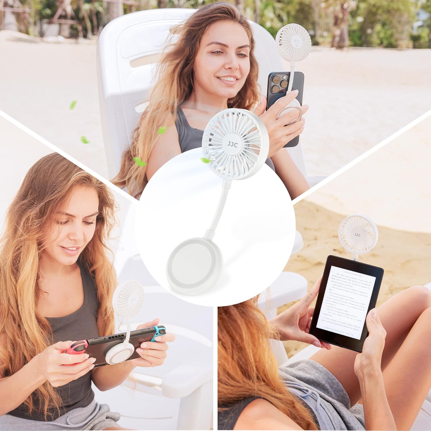 Kiorafoto Phone Fan + Phone Mount：Magnetic Cell Phone Fan with Magnetic Flexible Phone Mount