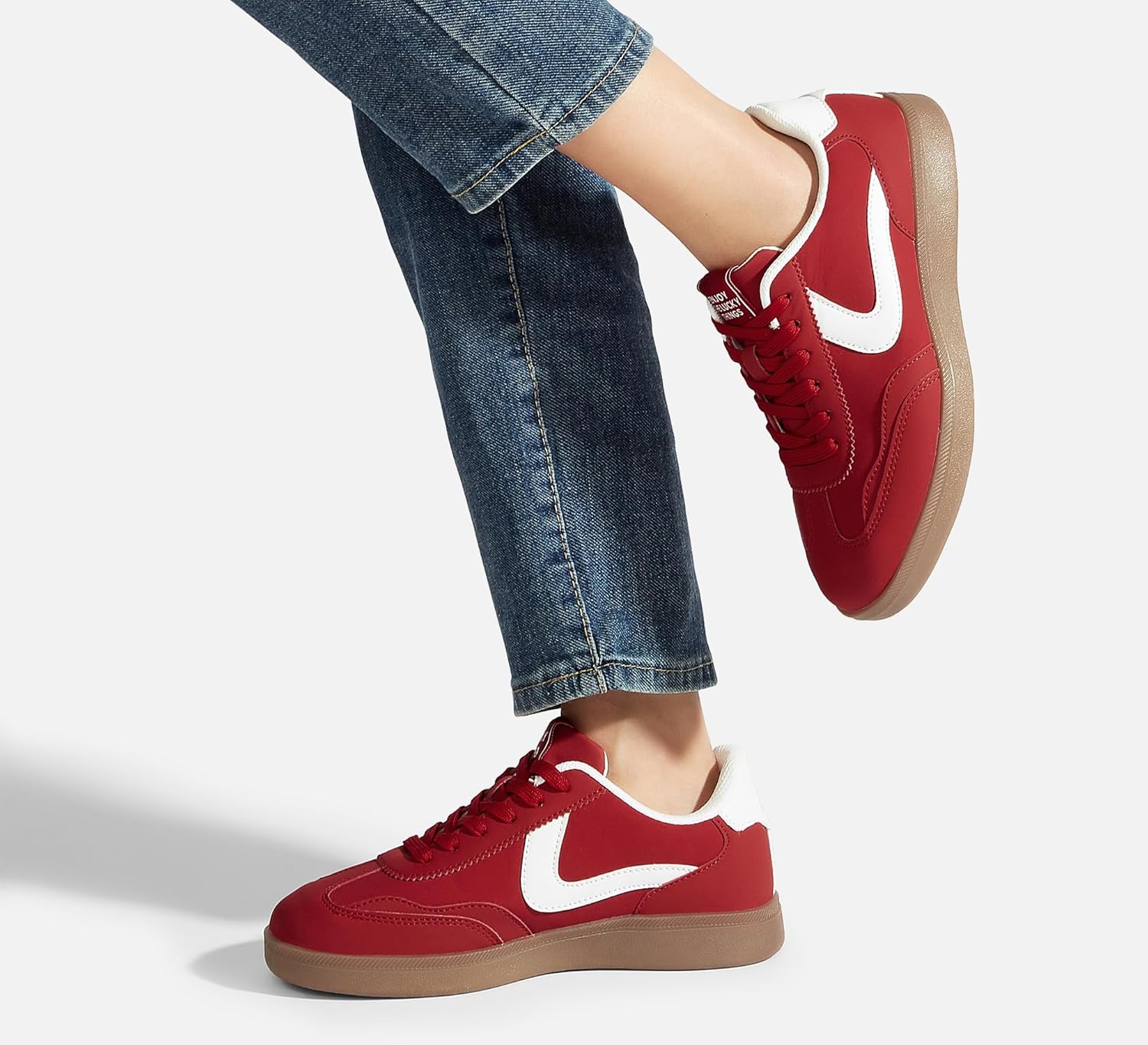 LUCKY STEP Women's Retro Fashion Sneakers Classic Casual Walking Shoes Non Slip Comfort Skate Shoes - Image 2