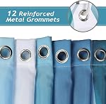 Bonhause Rideau de douche bleu Teal, Abstract Streed Wavy Modern Minimalist Salle de bain Decor 72 x 72 Inch Polyester tissu imperméable Rideau de bain avec 12 Crochets
