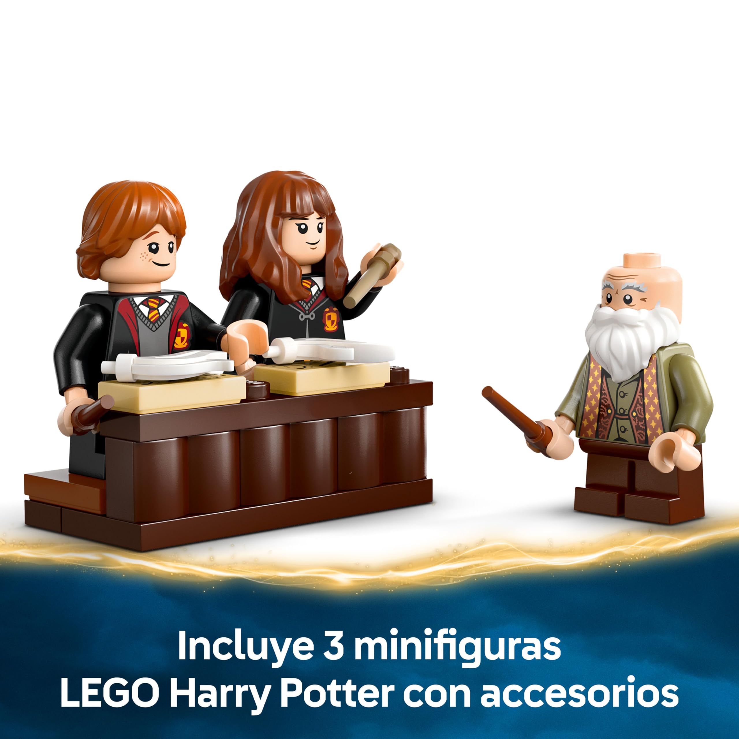 LEGO Harry Potter Castillo de Hogwarts: Clase de Encantamientos Juguete de Película La Piedra Filosofal, Minifiguras de Ron Weasley y Hermione Granger, Regalo para Niñas y Niños de 8 Años o Más 76442 — view 5
