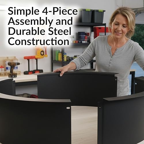 Miniatura 4 de Sunnydaze - Anillo para hoguera para exteriores, inserto de anillo redondo de acero resistente, bricolaje sobre o en el suelo, 45 pulgadas