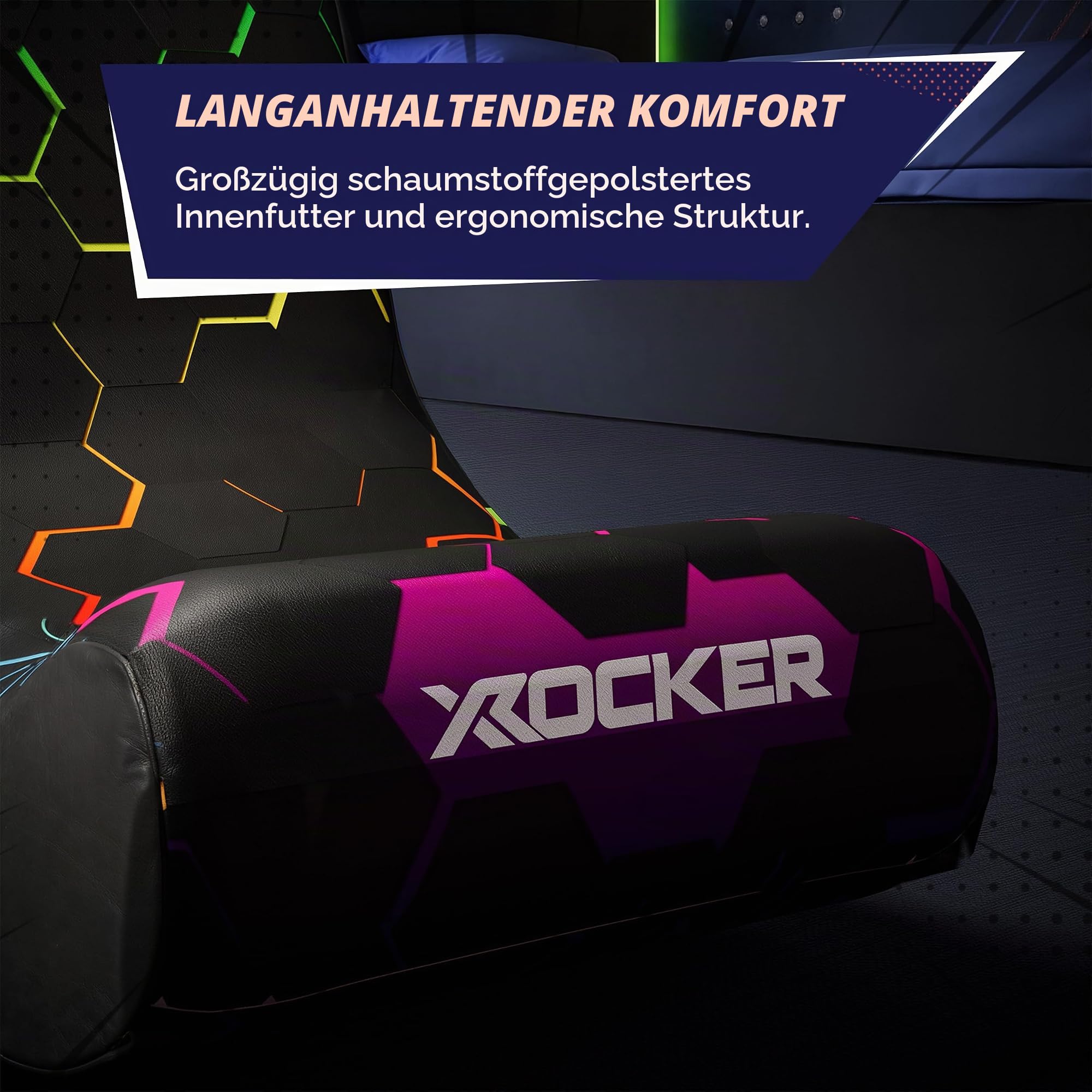 X Rocker Video Rocker Bodensessel für Kinder - Neo Hex Design